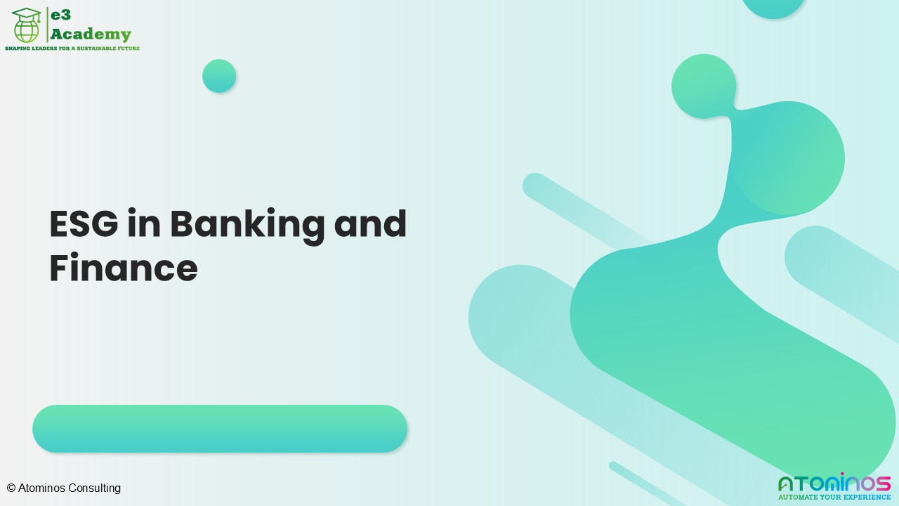 ESG in Banking and Finance